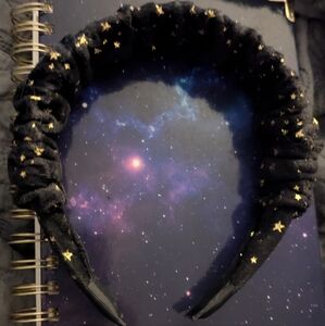 Velvet Black & Gold Star Headband